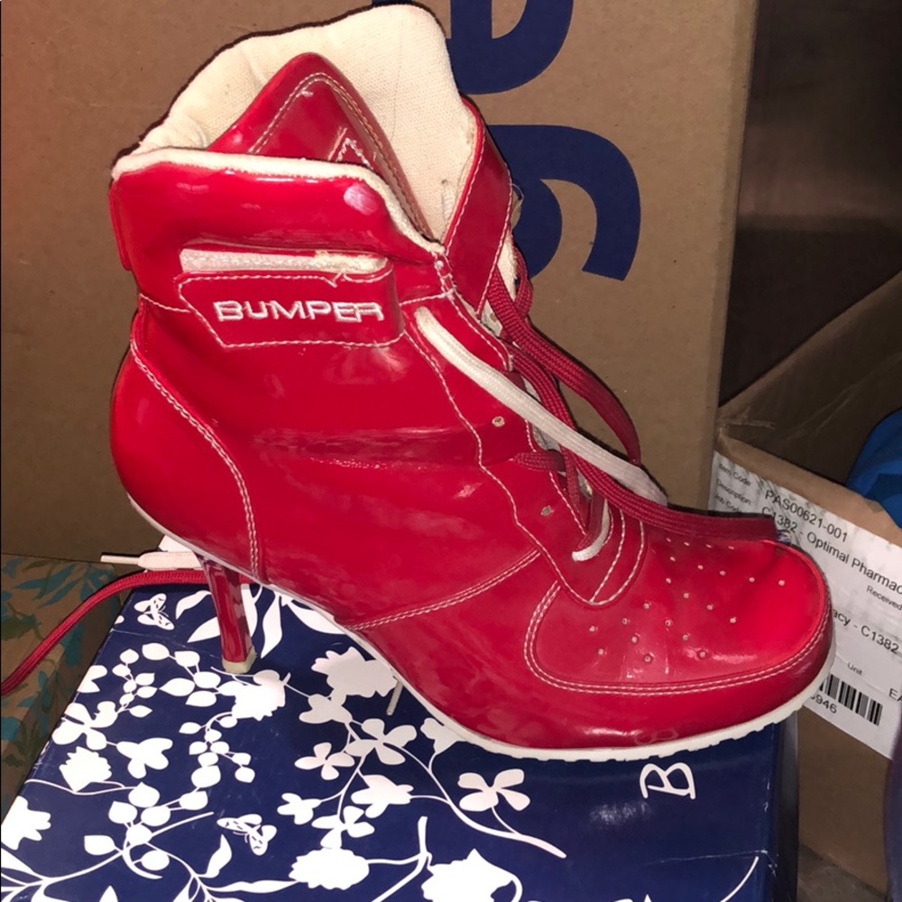 Red sneaker style cosplay high heels